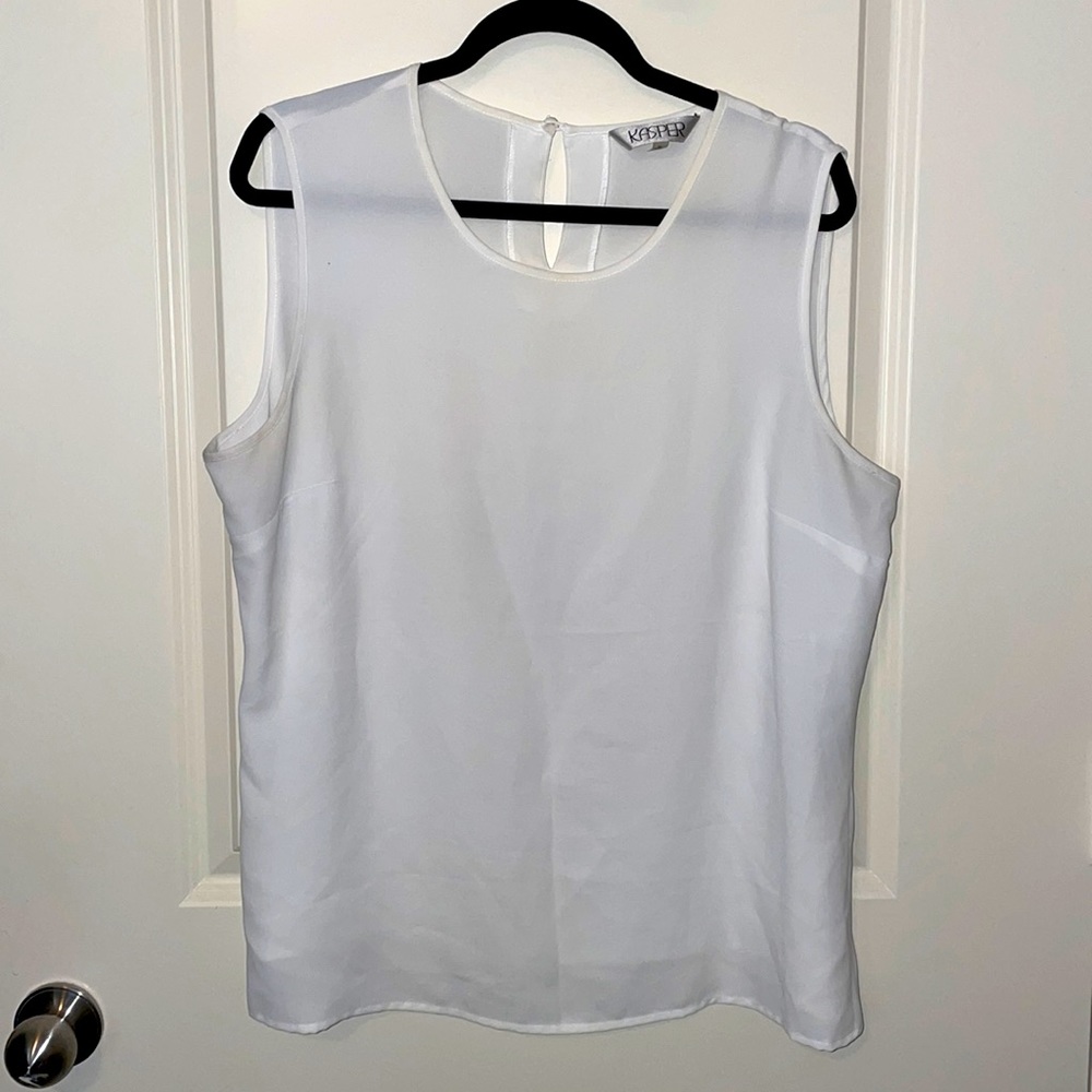 Kasper women’s XL sleeveless top (white)